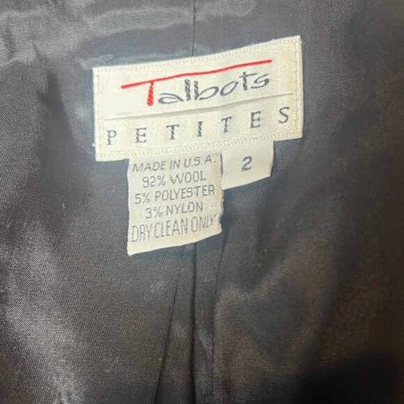Talbots Petites Wool Blend Tweed Blazer Women's Size 2 Made in USA - Picture 5 of 6